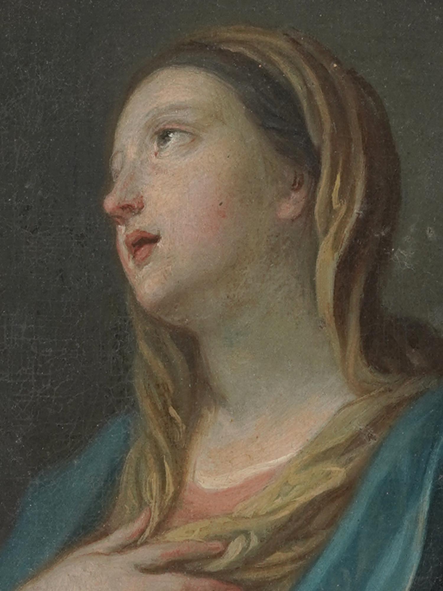 ATTR. TO LUCA GIORDANO FEMALE PORTRAIT PAINTING PIC-1